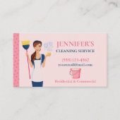 水玉模様メイドハウスクリーニングサービス 名刺 (正面)