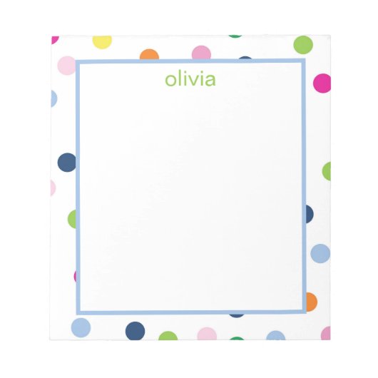 水玉模様メモ ノートパッド (正面)