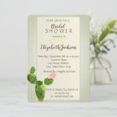 水玉模様モダンサボテンハートブライダルシャワー 招待状 (スタンド正面)