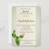 水玉模様モダンサボテンハートブライダルシャワー 招待状 (正面)