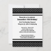 水玉模様モダンズ·ピンク·ガール·パーティーと写真 招待状 (裏面)