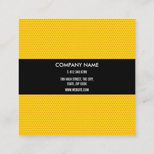 水玉模様モダンプロフェッショナル スクエア名刺 (裏面)