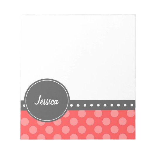 水玉模様モノグラム ノートパッド (正面)