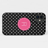 水玉模様モノグラム Case-Mate iPhoneケース (裏面(横))