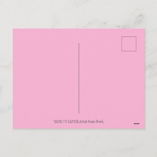 水玉模様ユニコーン及びイースターエッグバスケット、ファンタジー シーズンポストカード (裏面)