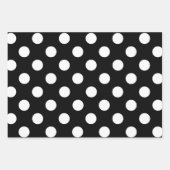 水玉模様ラッピング紙 – 赤と黒の水玉模様 ラッピングペーパーシート (正面2)