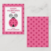 水玉模様ラディバグバレンタイン教室カード ノートカード (正面/裏面)