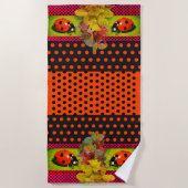 水玉模様ラディバグビーチタオル ビーチタオル (正面)