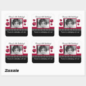 水玉模様ラディバグレッド/ブラックスクエアの好意ステッカー スクエアシール (シート)