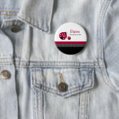 水玉模様ラディバグ名タグボパーソナライズされたタン 缶バッジ (インサイチュ)