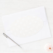 水玉模様ラージ – リネンの白 楕円形シール (封筒)