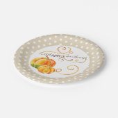 水玉模様リトルカボチャ秋ベビーシャワーフード ペーパープレート (アングル)