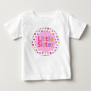 水玉模様リトル・シスター・シャツ又はボディスーツ ベビーTシャツ