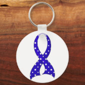 水玉模様リボンリウマチ性関節炎 キーホルダー (正面)