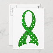 水玉模様リボン外傷性脳損傷TBI ポストカード (正面/裏面)