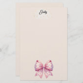 水玉模様リボン 便箋 (正面/裏面)