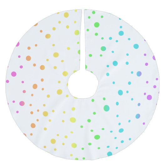 水玉模様レインボークリスマスツリースカート ブラッシュドポリエステルツリースカート (正面)