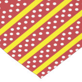 水玉模様レッドイエローストライプ水玉模様 ショートテーブルランナー (コーナー)