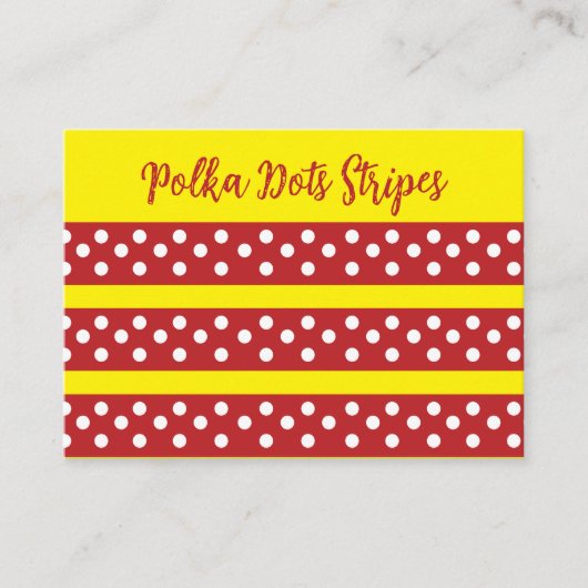 水玉模様レッドイエロー水玉模様 名刺 (正面)