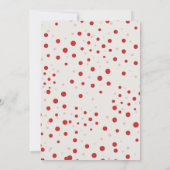 水玉模様レッドバルーン準備完了ポップ・アートの 招待状 (裏面)