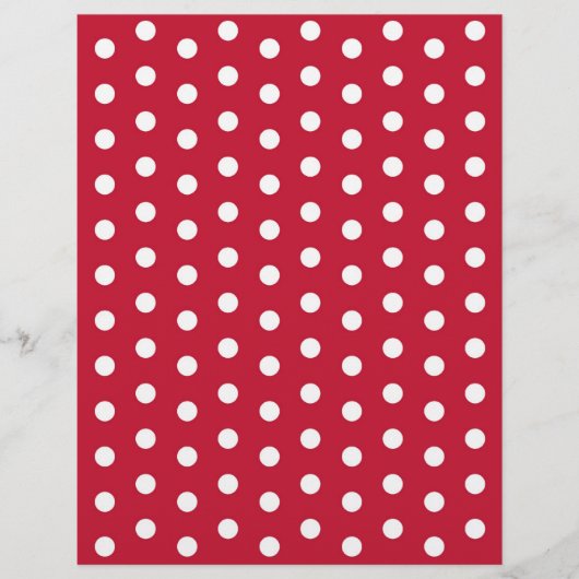 水玉模様レッドホワイトベビースクラップブック紙 (正面)