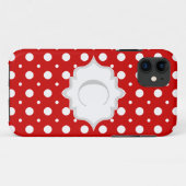 水玉模様レッド、ホワイト、グレーモノグラムガーリー Case-Mate iPhoneケース (裏面(横))