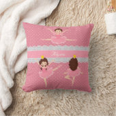 水玉模様レースピンクバレリナパターン クッション (ブランケット)