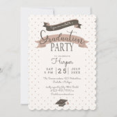 水玉模様ヴィンテージ卒業党 招待状 (正面)