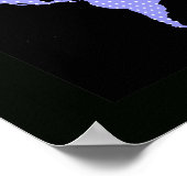 水玉模様付き世界地図 – 黒 ポスター (角)