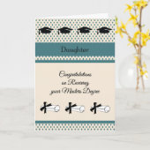 水玉模様付き娘のマスターズ学位カード カード (黄色い花)