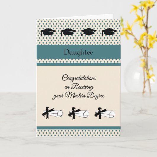 水玉模様付き娘のマスターズ学位カード カード (黄色い花)