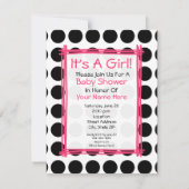 水玉模様傘ベビーシャワー招待状 招待状 (裏面)