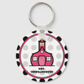 水玉模様先生キーチェーン キーホルダー (正面)