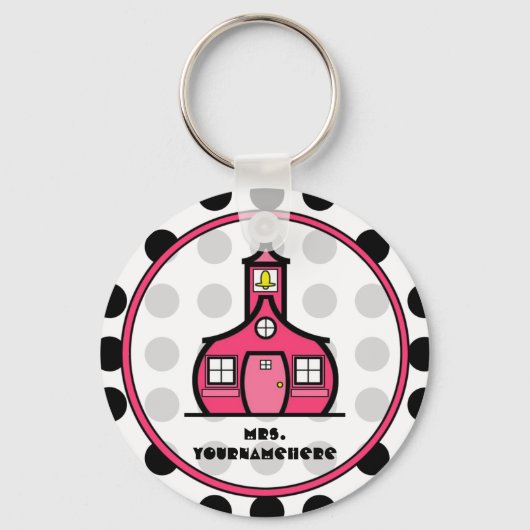 水玉模様先生キーチェーン キーホルダー (正面)