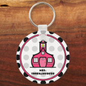 水玉模様先生キーチェーン キーホルダー (正面)