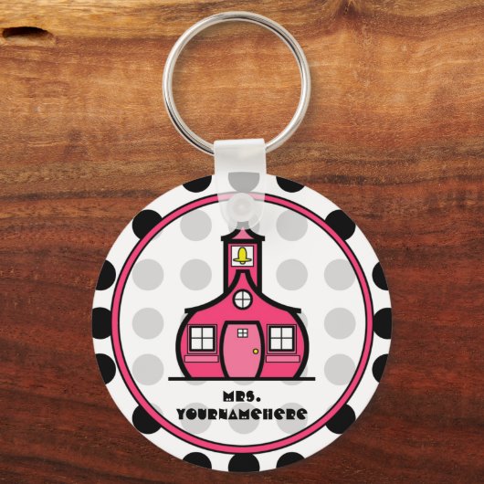 水玉模様先生キーチェーン キーホルダー (正面)