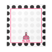 水玉模様先生メモ帳 ノートパッド (正面)