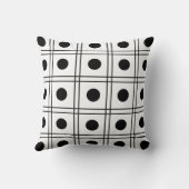 水玉模様円の白黒チェックパターン クッション (裏面)