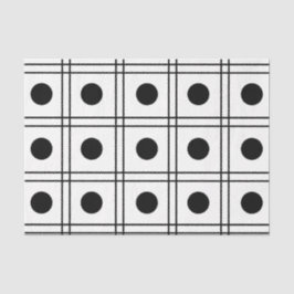 水玉模様円の白黒チェックパターン 薄葉紙