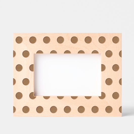 水玉模様写真フレーム（ネイビーブルー&ライムグリーン） レーザー彫刻フレーム (正面)