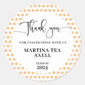 水玉模様卒業 ラウンドシール (正面)