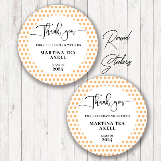 水玉模様卒業 ラウンドシール