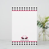 水玉模様及びレトロのピンクのサングラス 便箋 (スタンド正面)