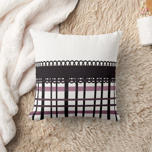 水玉模様及び格子縞のパーティーの~のピンク クッション (ブランケット)
