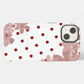 水玉模様及び花柄 iPhoneケース (裏面横)