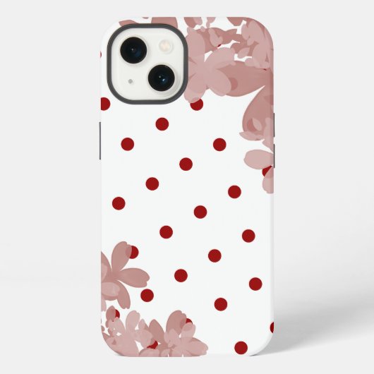 水玉模様及び花柄 iPhoneケース (裏面)