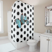 水玉模様及び蝶 シャワーカーテン (インサイチュ)