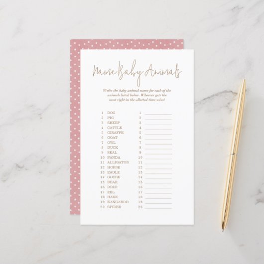 水玉模様名Baby Animals Baby Showerゲーム (正面/裏面インサイチュ)