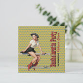 水玉模様女性のカーボーイ西バチェロレッテ 招待状 (スタンド正面)