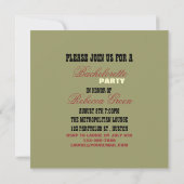 水玉模様女性のカーボーイ西バチェロレッテ 招待状 (裏面)